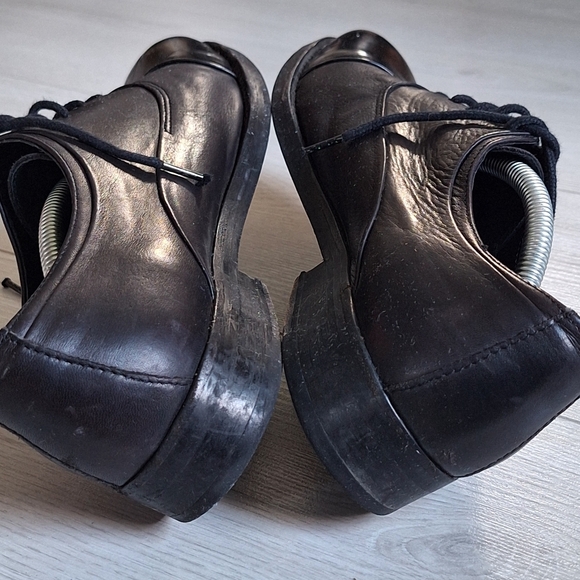 All Saints Black Leather Cap Toe Oxford Shoes 41 - Picture 7 of 13